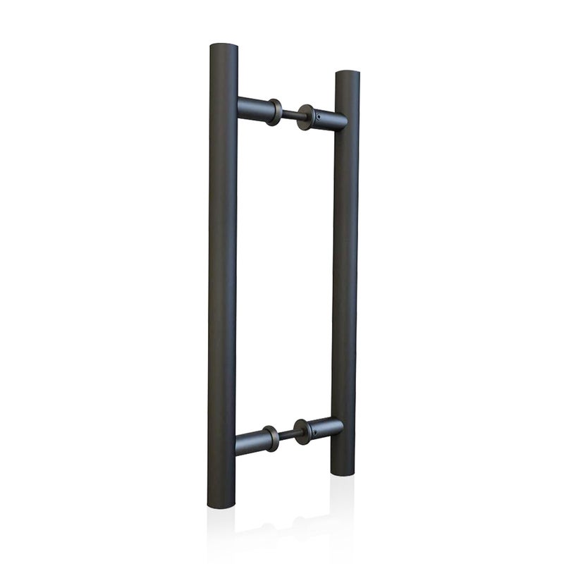 JUBEST 16" Push Pull Door Handle, Double Sided H Shape Sliding Doors Handle, Heavy Duty Swing Door Handles, Flat Black - Image 1